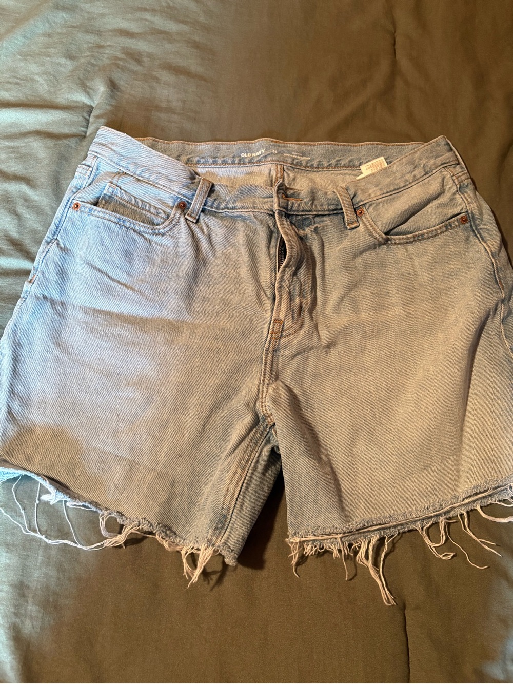 Old Navy Light Wash Denim Frayed Hem Shorts